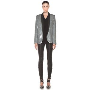 Iro Missy sequins jacket silver leather details size 0 J1
